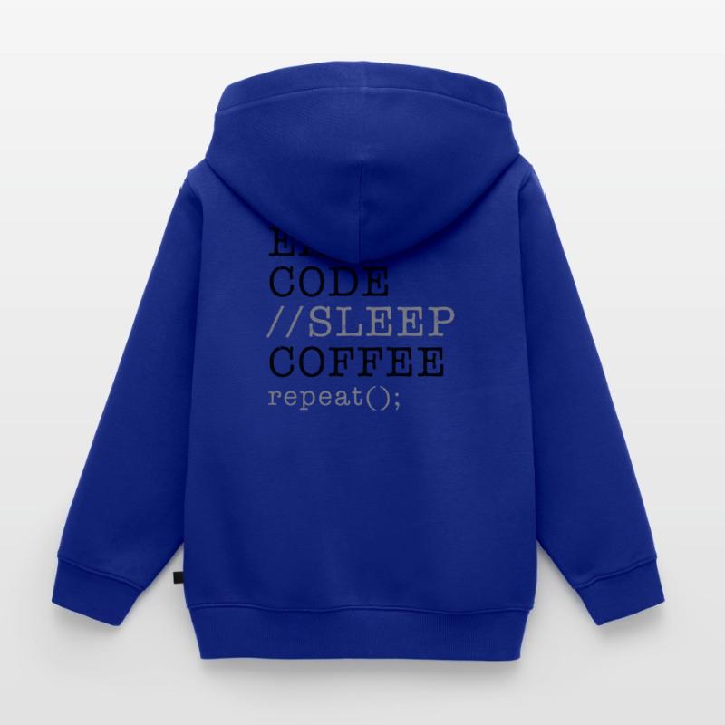 Computer Science Python Programmer Eat Code Sleep Kids Premium Organic Zip-up Hoodie