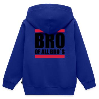 Bro of all Bro´s - Kinder Premium Organic Zip Hoodie - Royalblau - Hinten - AI Model Kid Male (0cm)