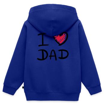 i love dad - Kinder Premium Organic Zip Hoodie - Royalblau - Hinten - AI Model Kid Male (0cm)