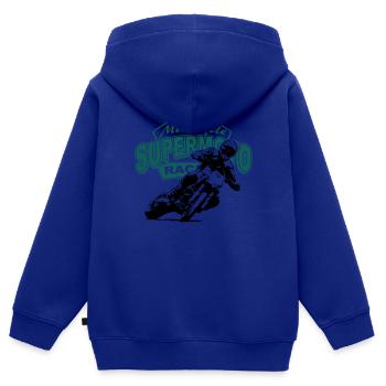 Supermoto Racing - Kinder Premium Organic Zip Hoodie - Royalblau - Hinten - AI Model Kid Male (0cm)