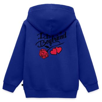 i love my boyfriend design - Kinder Premium Organic Zip Hoodie - Royalblau - Hinten - AI Model Kid Male (0cm)