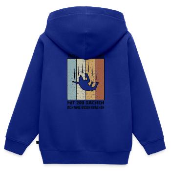 Mit 200 Sachen für Fallschirmspringer Skydiver - Kinder Premium Organic Zip Hoodie - Royalblau - Hinten - AI Model Kid Male (0cm)