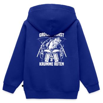 Großer Durst und krumme Ruten - Angler - Kinder Premium Organic Zip Hoodie - Royalblau - Hinten - AI Model Kid Male (0cm)