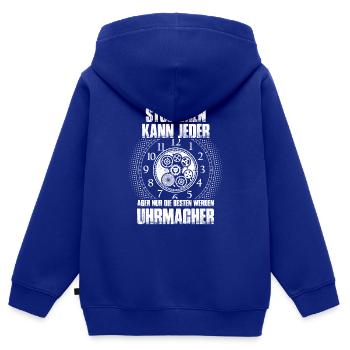 Studieren kann jeder - Uhrmacher - Kinder Premium Organic Zip Hoodie - Royalblau - Hinten - AI Model Kid Male (0cm)