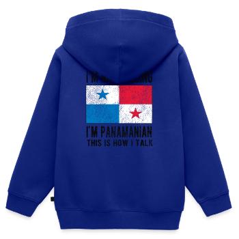 Panama Panama Origine Drapeau panaméen - Sweat Premium à capuche zippé enfant bio - bleu roi - Dos - AI Model Kid Male (0cm)