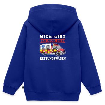 Rettungsdienst Mich nur mit RTW Sanitäterin - Kinder Premium Organic Zip Hoodie - Royalblau - Hinten - AI Model Kid Male (0cm)
