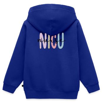 NICU Neonatologische Intensiv-Krankenschwester - Kinder Premium Organic Zip Hoodie - Royalblau - Hinten - AI Model Kid Male (0cm)