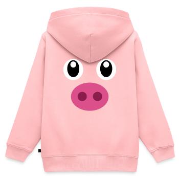 Schwein Kostüm Halloween Schweinchen - Kinder Premium Organic Zip Hoodie - Rosa - Hinten - AI Model Kid Female (0cm)