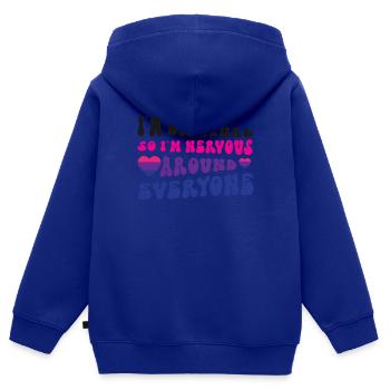 Bisexuel Bi Pride Drapeau Je Suis - Sweat Premium à capuche zippé enfant bio - bleu roi - Dos - AI Model Kid Male (0cm)
