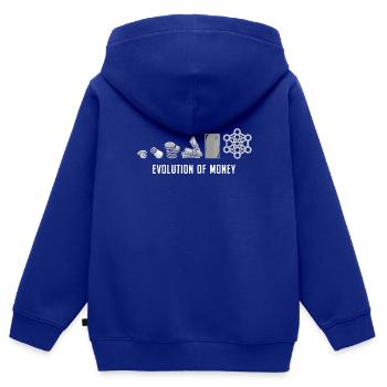 DeFi Decentralized Finance Evolution Of Money BTC - Kinder Premium Organic Zip Hoodie - Royalblau - Hinten - AI Model Kid Male (0cm)