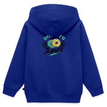 Donuts und Kreuzheben Gewichtheben Gym Spaß - - Kinder Premium Organic Zip Hoodie - Royalblau - Hinten - AI Model Kid Male (0cm)