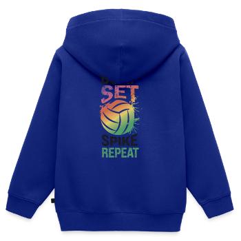 Volleyball Player Team Bump Set - Kinder Premium Organic Zip Hoodie - Royalblau - Hinten - AI Model Kid Male (0cm)