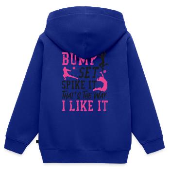 Volleyball Player Team Bump Set - Kinder Premium Organic Zip Hoodie - Royalblau - Hinten - AI Model Kid Male (0cm)