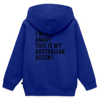 Ich Bin Nicht Böse, Mein Australischer Akzent - Kinder Premium Organic Zip Hoodie - Royalblau - Hinten - AI Model Kid Male (0cm)