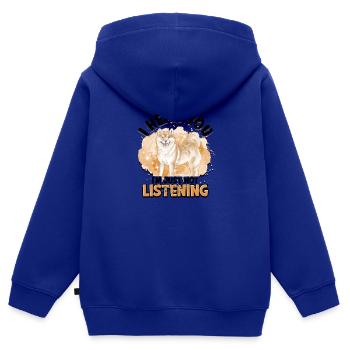Ich höre dich Ich höre einfach nicht zu - japan - Kinder Premium Organic Zip Hoodie - Royalblau - Hinten - AI Model Kid Male (0cm)
