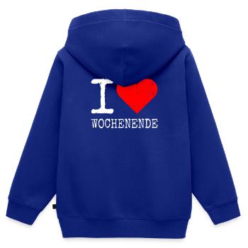 I Love Wochenende Wochenend Liebe Endlich Freitag - Kinder Premium Organic Zip Hoodie - Royalblau - Hinten - AI Model Kid Male (0cm)