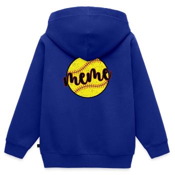 Meme Oma Eines Softballspieler Softball Meme - Kinder Premium Organic Zip Hoodie - Royalblau - Hinten - AI Model Kid Male (0cm)