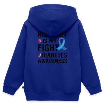 Insuline Junkie Diabète diabétique Sucre de type 1 - Sweat Premium à capuche zippé enfant bio - bleu roi - Dos - AI Model Kid Male (0cm)