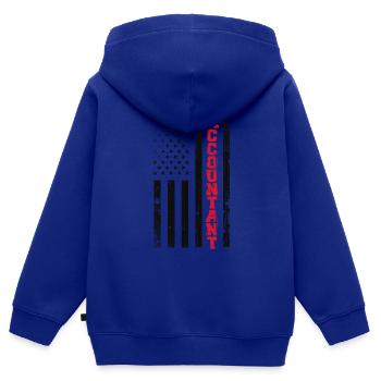Comptable Comptable Comptable Comptabilité - Sweat Premium à capuche zippé enfant bio - bleu roi - Dos - AI Model Kid Male (0cm)