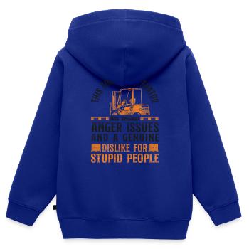 Certified Forklift Truck Operator - Kinder Premium Organic Zip Hoodie - Royalblau - Hinten - AI Model Kid Male (0cm)