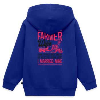 Farming Farmer Wife Tractor Farmer - Kinder Premium Organic Zip Hoodie - Royalblau - Hinten - AI Model Kid Male (0cm)