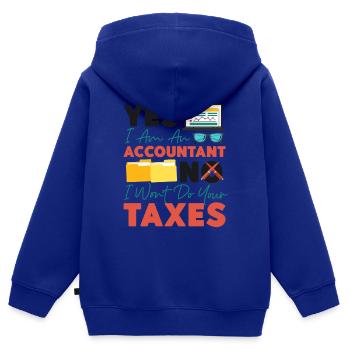 Comptable Comptable Comptable - Sweat Premium à capuche zippé enfant bio - bleu roi - Dos - AI Model Kid Male (0cm)