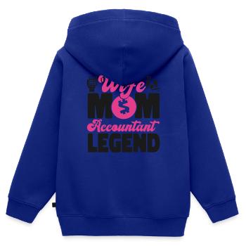 Comptable Comptable Comptable - Sweat Premium à capuche zippé enfant bio - bleu roi - Dos - AI Model Kid Male (0cm)