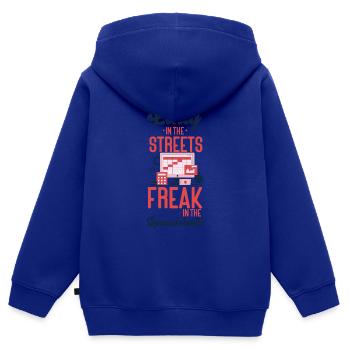Comptable Comptable Comptable - Sweat Premium à capuche zippé enfant bio - bleu roi - Dos - AI Model Kid Male (0cm)