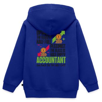 Comptable Comptable Comptable - Sweat Premium à capuche zippé enfant bio - bleu roi - Dos - AI Model Kid Male (0cm)