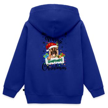 German Shepherd Christmas German Shepherd Xmas - Kinder Premium Organic Zip Hoodie - Royalblau - Hinten - AI Model Kid Male (0cm)