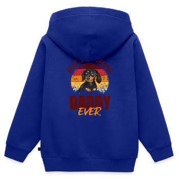 Bester Dackel-Daddy aller Zeiten - Kinder Premium Organic Zip Hoodie - Royalblau - Hinten - AI Model Kid Male (0cm)