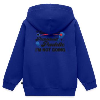 Pickleball si je ne peux pas apporter mon - Sweat Premium à capuche zippé enfant bio - bleu roi - Dos - AI Model Kid Male (0cm)