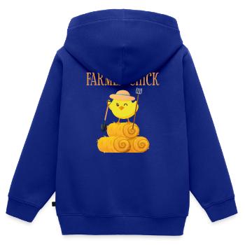 Farming Farmer Girl Chicken Farmer - Kinder Premium Organic Zip Hoodie - Royalblau - Hinten - AI Model Kid Male (0cm)