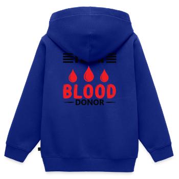 Blood donation Blood donations Blood donors - Kids Premium Organic Zip-up Hoodie - royal blue - Back - AI Model Kid Male (0cm)