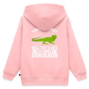 Vous avez un chien? C’est mignon j’emménage - Sweat Premium à capuche zippé enfant bio - rose - Dos - AI Model Kid Female (0cm)