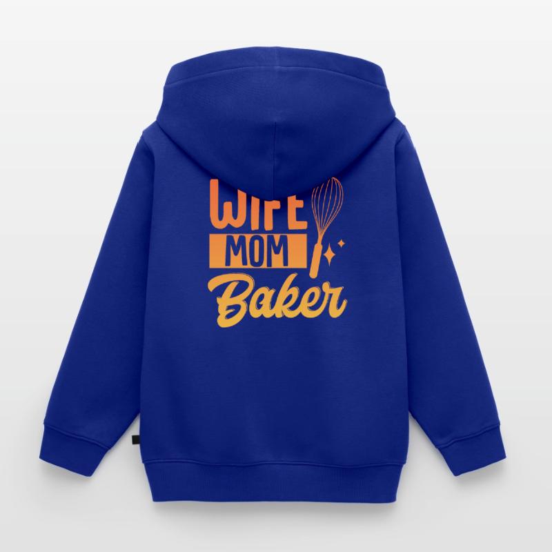 Bäcker Mama Mutter Backen Ehefrau Mama Bäcker Mutt Kinder Premium Organic Zip Hoodie
