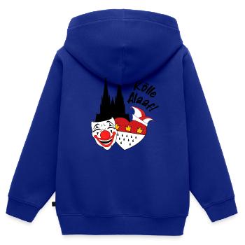 Karneval Kostüm Kölle Alaaf Clown Wappen Dom Köln - Kinder Premium Organic Zip Hoodie - Royalblau - Hinten - AI Model Kid Male (0cm)