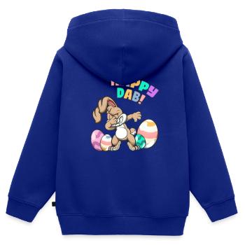 Happy Dab! Osterhase Osterfest - Kinder Premium Organic Zip Hoodie - Royalblau - Hinten - AI Model Kid Male (0cm)