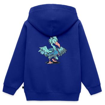 Danseur de bec-de-chaussure - Sweat Premium à capuche zippé enfant bio - bleu roi - Dos - AI Model Kid Male (0cm)