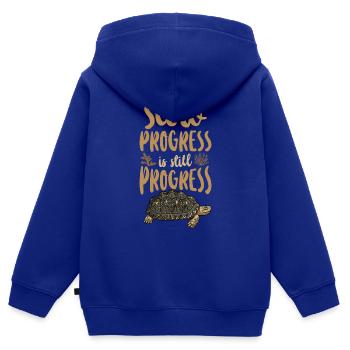 Tortue de mer Tortue Progrès lents - Sweat Premium à capuche zippé enfant bio - bleu roi - Dos - AI Model Kid Male (0cm)