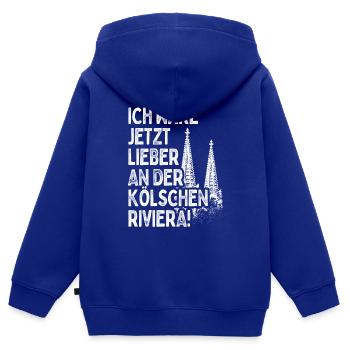 Kölsche Riviera Kölle Kölsch Kölner Karneval Köln - Kinder Premium Organic Zip Hoodie - Royalblau - Hinten - AI Model Kid Male (0cm)
