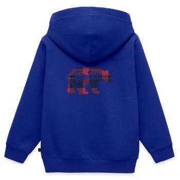 Tonton Ours Idée Cadeau Assortis Pour La Famille - Sweat Premium à capuche zippé enfant bio - bleu roi - Dos - AI Model Kid Male (0cm)