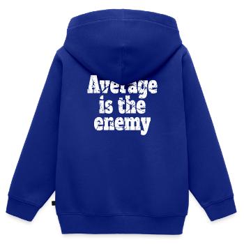 Average Is The Enemy Training Sport Laufen Fitness - Kinder Premium Organic Zip Hoodie - Royalblau - Hinten - AI Model Kid Male (0cm)