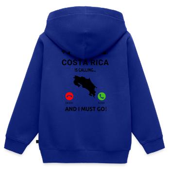 Costa Rica Mittelamerika Urlaub - Kinder Premium Organic Zip Hoodie - Royalblau - Hinten - AI Model Kid Male (0cm)
