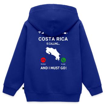 Costa Rica Mittelamerika Urlaub - Kinder Premium Organic Zip Hoodie - Royalblau - Hinten - AI Model Kid Male (0cm)