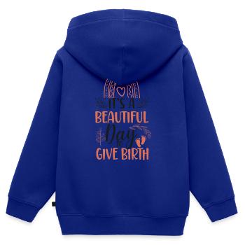 LD Labour And Delivery Nurse - Kids Premium Organic Zip-up Hoodie - royal blue - Back - AI Model Kid Male (0cm)