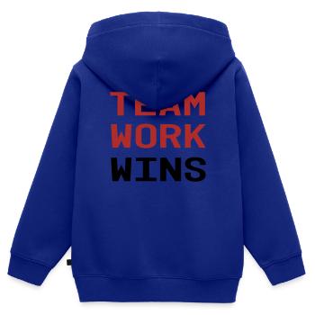 Teamwork - Kinder Premium Organic Zip Hoodie - Royalblau - Hinten - AI Model Kid Male (0cm)