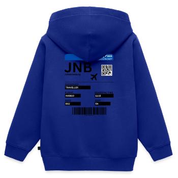 Johannesburg Boarding Pass Südafrika Urlaub Idee - Kinder Premium Organic Zip Hoodie - Royalblau - Hinten - AI Model Kid Male (0cm)