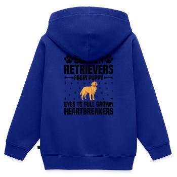 Golden Retriever von Welpenaugen bis zum ausgewachsenen GR - Kinder Premium Organic Zip Hoodie - Royalblau - Hinten - AI Model Kid Male (0cm)
