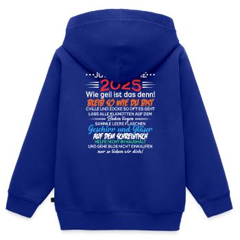 Jugendweihe 2025 jugendliche - Kinder Premium Organic Zip Hoodie - Royalblau - Hinten - AI Model Kid Male (0cm)